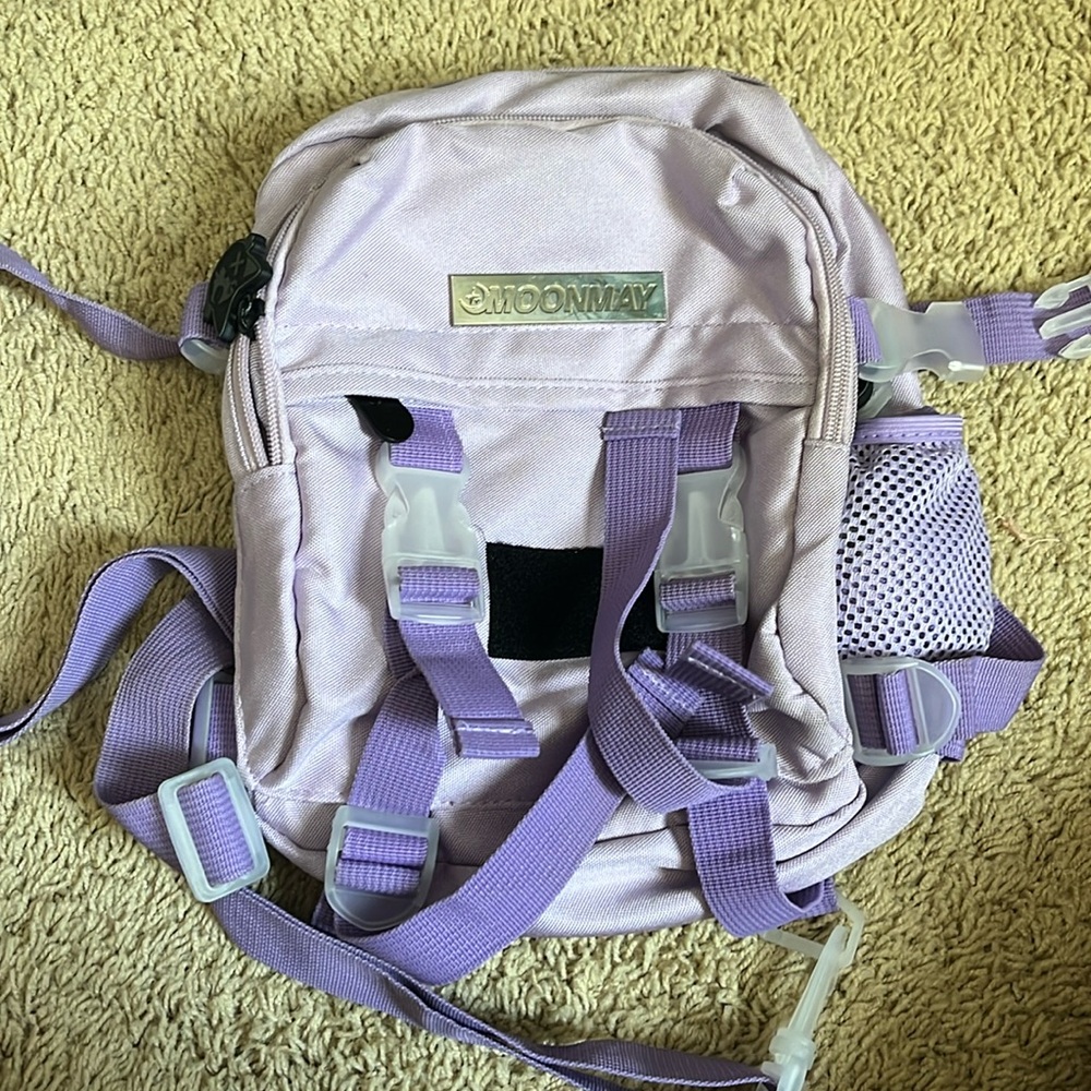 Moonmay brand from a small business. In the color of lavander and mini backpack